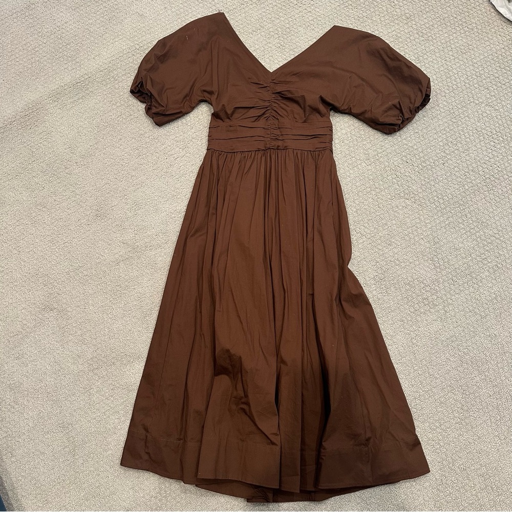 Staud Greta Puff Sleeve Midi Dress - Picture 3 of 4